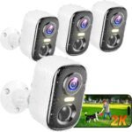 Outdoor Security Camera Wireless, 2K Battery Powered WiFi Cameras for Home Security with AI Motion Detection, Color Night Vision, Siren Alarm, 2-Way Talk, IP66 Waterproof, Cloud/SD Storage (4 Pack) - Image 2