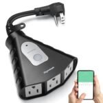 Outdoor WiFi Outlet, Outdoor Plug with 3 Ground Outlets, Compatible with Amazon Alexa, Google Assistant, Remote Control Outdoor Light Timer Outlet Waterproof, FCC Certified - Image 2