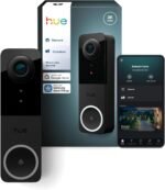 PHILIPS Hue Secure Wired Video Doorbell, 2K Resolution, Wide Angle View, Notifications, Doorbell Camera with Integrated Hue Lights, Two-way Audio, Infrared Night Visibility, Black - Image 2