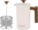 POLIVIAR French Press Coffee Maker, 34 Ounce Coffee Press with Real Wood Handle, Double Wall Insulation & Dual-Filter Screen, Food Grade Stainless Steel for Good Coffee and Tea JX2023-FPLM - Image 2