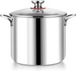 P&P CHEF 12 Quart Stainless Steel Stock Pot with Lid, Large Stockpot for Cooking Pasta Soup, Cookware for Induction Gas Electric Stoves, Visible Lid & Measuring Markings, Dishwasher Safe - Image 2