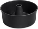 P&P CHEF Angel Food Cake Pan, 10 Inch Cake Pan Round Baking Tube Tin for Baking Pound Cakes, Conical Hollow & One-piece Design, Stainless Steel Core & Heavy-duty, Oven Safe - Black - Image 2