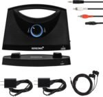 PRO Portable Wireless TV Speakers for Smart TV Without The Blaring Volume, Ideal for Elderly and Hard of Hearing with Extra Earbuds and Power Adapter - 100ft Range (Black) - Image 2