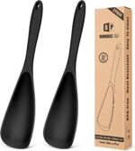 Pack of 2 Cooking Spoons for Non Stick Cookware, Multifunction Spatula Spoon BPA-Free, One-Piece Design, Suitable for Scooping, Scraping, Serving and Mixing (BLACK-BLACK) - Image 2