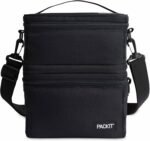 PackIt® MOD 3-IN-1 Lunch Box, Black, Triple Function System, Insulated and Freezable with EcoFreeze® Technology, Removable Crossbody Strap, Top Handle, Designed for Fresh Office or Work Lunches - Image 2