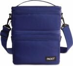 PackIt® MOD 3-IN-1 Lunch Box, True Blue, Triple Function System, Insulated and Freezable with EcoFreeze® Technology, Removable Crossbody Strap, Top Handle, Designed for Fresh Office or Work Lunches - Image 2
