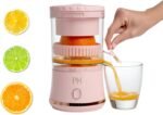 Paris Hilton Electric Citrus Juicer, Mini Portable Cordless Juicer with USB Rechargeable Base, One-Touch Button, Compact Lemon, Lime and Orange Juicer, Pink - Image 2