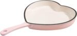 Paris Hilton Enameled Cast Iron Heart Skillet Pan, Superior Heat Retention, Oven Safe, Long-Lasting Enamel, 10-Inch, Pink - Image 2