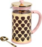 Paris Hilton French Press Coffee Maker With Heart Shaped Measuring Scoop, 2-Piece Set, 8-Cup or 34-Ounce, Pink - Image 2