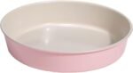 Paris Hilton Nonstick Carbon Steel Bakeware Collection, 9-Inch Round Cake Pan, Dishwasher Safe, Made without PFOA and PFAS, Pink Cream Two-Tone - Image 2