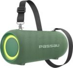 Passau Portable Bluetooth Speakers 40W Peak Loud Stereo Sound, Passive Radiators-Deep Bass, All Day Playtime, Adjustable Strap, BT5.3, IPX5 Wireless Speaker RGB Lights for Indoor Outdoor-Green - Image 2