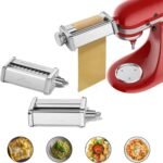 Pasta Attachment for KitchenAid Stand Mixer Included Pasta Sheet Roller, Spaghetti Cutter and Fettuccine Cutter Pasta Maker Stainless Steel Accessories 3Pcs by Gvode - Image 2