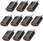 Pastall 10 Pack 10Gbps/120W USB C to USB3.1 Adapter,Black Type C Male to USB Female Adapter for Smartphone, PC, Laptop, Tablet, Keyboard etc. - Image 2