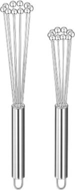 Patelai 2 Pieces Stainless Steel Ball Whisk Wire Egg Whisk Set Kitchen for Cooking, Blending, Whisking, Beating, Stirring(10 Inch and 12 Inch) - Image 2