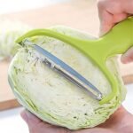 Peeler - Cabbage Wide Mouth Fruit Peeler Stainless Steel Knife Salad Vegetables Peelers Graters - Vegetable Cabbage Fruit Machine Coleslaw Peeler Grater (Green) - Image 2