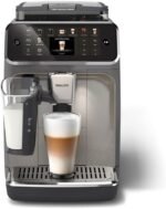 Philips 5500 LatteGo Automatic Espresso Machine - 20 Coffee Varieties, Intuitive Touch Display, SilentBrew, 100% Ceramic Grinder, AquaClean Filter, Grey Chromed (EP5544/90) (Renewed) - Image 2