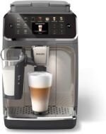 Philips 5500 Series Fully Automatic Espresso Machine - LatteGo Milk System, 20 Coffee Varieties, Intuitive Touch Display, SilentBrew, 100% Ceramic Grinder, AquaClean Filter (Grey Chromed) - Image 2