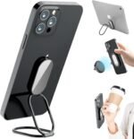 Phone Holder Foldable Phone Stand Phone Ring Holder Finger Kickstand 360° Rotation Cell Phone Stand Metal Phone Grip for Magnetic Car Mount Sticky Phone Grip Compatible with Most Smartphones - Image 2