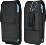 Phone Holster for Belt with Metal Clip and Magnetic Closure Compatible with iPhone 16/15/14/13/12 Pro Max, Galaxy S25/S24/S23/S22 Plus & FE for Everyday Protection, L-Black - Image 2
