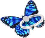 Phone Ring Holder Grip Butterfly Cellphone Ring Holder Metal Ring Phone Grip Phone Finger Ring Stand Compatible with Cell Phone Smartphone Case 360°Rotation - Image 2