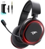 Picun G2 Wireless Gaming Headset, Over-Ear 7.1 Virtual Surround Sound, 2.4GHz/Bluetooth 5.4/Wired, 5ms Ultra-Low Latency, 100H Battery, ENC Noise-Canceling Mic, RGB, for PC PS5 PS4 Switch (BlackRed) - Image 2