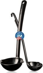 Pikanty - Soup and Sauce Ladle Set of 2 - Durable, Heat-Resistant Kitchen Utensils, Perfect for Serving & Cooking, Made in USA, Dishwasher Safe (Black) - Image 2