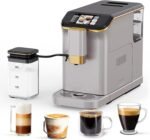 PioneerWorks Full Automatic Espresso Machine with Built-In Grinder & Milk Frother - FTF Touchscreen Coffee Maker for Latte/Cappuccino, 20 Bar Pressur & 1.5L Water Tank, 1350W, Gold - Image 2