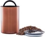 Planetary Design Airscape Stainless Steel Coffee Canister | Food Storage Container | US Patented Inner Plunger Lid REMOVES Excess Oxygen | Don't Buy airtight, Buy AIR-Less | (Medium, Brushed Copper) - Image 2