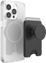 PopSockets Phone Wallet with Expanding Grip and Adapter Ring for MagSafe, Magnetic Phone Card Holder, Wireless Charging Compatible, Wallet Compatible with MagSafe/Samsung - Black - Image 2