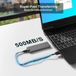 Portable Aluminum External SSD 2TB – USB-C & USB-A 3.2 Gen 2, Up to 500MB/s, Waterproof, Dustproof (IP68), Shockproof, Pressure-Resistant Solid State Drive - Image 2