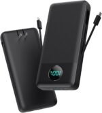 Portable Charger 33800mAh USB C Power Bank with Built-in Cables & AC Wall Plug,25W Fast Charging+QC 4.0 Phone Charger,4 Output Travel Essentials Battery Pack for iPhone16/15/14/13,Samsung,Android etc - Image 2