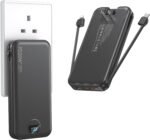Portable Charger with Wall Plug, 10000mAh USB C Power Bank Fast Charging, External Battery Pack with Built in Cables, Digital Display, 5 Output 4 Input for iPhone Android Cell Phone Tablet - Image 2