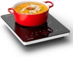 Portable Electric Stove,110V Electric Hot Plate Single Burner Electric Cooktop Countertop Burner with 6 Preset Functions,10 Power Levels,LED Touch Control, Child Lock &Timer - Image 2