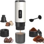 Portable Espresso Maker with Stainless Steel Body | 7500mAh Rechargeable Battery | 20 Bar Self-Heating with USB-C | Works with Most Capsules Compatible for Camping, Travel, Outdoor (White) - Image 2