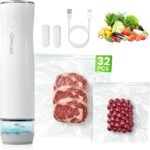 Portable Handheld Vacuum Sealer for Food with 32 Reusable Bags, Compact & Powerful Food Vacuum Sealer with Visible Water Tank, Display Indicator and 6X Freshness Lock for Meal Prep & Storage - Image 2
