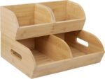 Potato and Onion Storage Bin for Pantry and Kitchen Counter - Ventilated Stackable Bamboo Organizer Baskets with Handles - Multipurpose Organization Containers for Fruit, Vegetable, Pantry - 3 Pack - Image 2