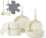 Pots and Pans Non Stick,16Pcs Ceramic Nonstick Cookware Sets, Induction Kitchen tagines Set with Removable Handle, Cooking Frying Pans & Saucepans(PFOA Free), Oven/Dishwasher/Fridge Safe, Space Saving - Image 2