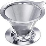 Pour Over Coffee Dripper, Slow Drip Paperless Coffee Filter, Stainless Steel Pour Over Coffee Maker for Single Cup Brew, Double Mesh Design of Manual Reusable Cone Filter. - Image 2