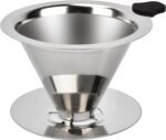 Pour Over Coffee Dripper Stainless Steel Reusable Filter Paperless Cone Coffee Maker Dripper for 1-2 Cup - Image 2