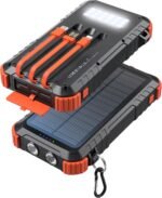 Power-Bank-Solar-Charger 45800mAh Fast Charging with 3 Built-in Cables LED Flashlight Portable External Battery Pack Compatible with All Smartphone, Tablet, Drone, Camera, etc. - Image 2
