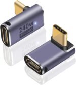Poyiccot 240W USB C 90 Degree Adapter, Up & Down 90 Degree USB C Adapter,(40Gbps, 8K@60Hz, Male to Female) Type C Extender Compatible for iPad, Notebook, Galaxy S23, Thunderbolt 4/3, (2-Pack) - Image 2