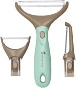 Premium 3-in-1 Vegetable Peeler Set - Sharp Stainless Steel Blades with Interchangeable Handle, Straight, Julienne & Wide Peelers – Space-Saving,Multifunctional Design for Effortless Kitchen Prep - Image 2