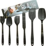 Premium Silicone Marbled Spatula Set of 6 – 446°F Heat-Resistant One-Piece Steel Core, Non-Stick Kitchen Tools for Baking, Cooking & Mixing – Dishwasher Safe (Black) - Image 2