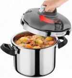 Pressure Cooker Stainless Steel,One-Hand Locking/Rotating Lock,Compatible with Gas & Induction, Fast Cooking for Large Meals,Dishwasher Safe,Olla de Presion (5 Quarts) - Image 2