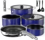 Pro DUXANO 12PC Nonstick Pots and Pans Set&Hybrid 3-Ply Stainless Steel Skillet, High Heat Sear&Fry, 2-Layer Ceramic Induction Cookware, 9H Scratch-Resistant&Anti-Warp,PFAS Free,All Cooktop/Dishwasher - Image 2