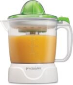 Proctor Silex Electric Citrus Juicer Machine, 34 oz., for Orange, Lemon, Grapefruit Juice, White & Green (66337) - Image 2