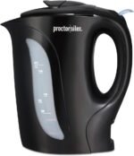 Proctor Silex Electric Tea Kettle, Water Boiler & Heater Auto-Shutoff & Boil-Dry Protection, 1000 Watts for Fast Boiling, 1 Liter, Black (K2071PS) - Image 2