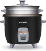 Proctor Silex Rice Cooker & Food Steamer, 6 Cups Cooked (3 Cups Uncooked), Includes Steam and Rinsing Basket, Black (37510) - Image 2