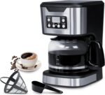 Programmable Coffee Maker 12 Cup Brew & Drip coffee machine, Fully Automatic, 1-4 Cup Setting, Stainless Steel,Keep- Warm Function, Household, Home and Office,Black - Image 2