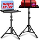 Projector Stand, 33LB Load Bearing & 22-55" Height Adjustable, for Projector/Laptop/DJ Gear, Outdoor/Office/Studio - Stable Base (Black) - Image 2